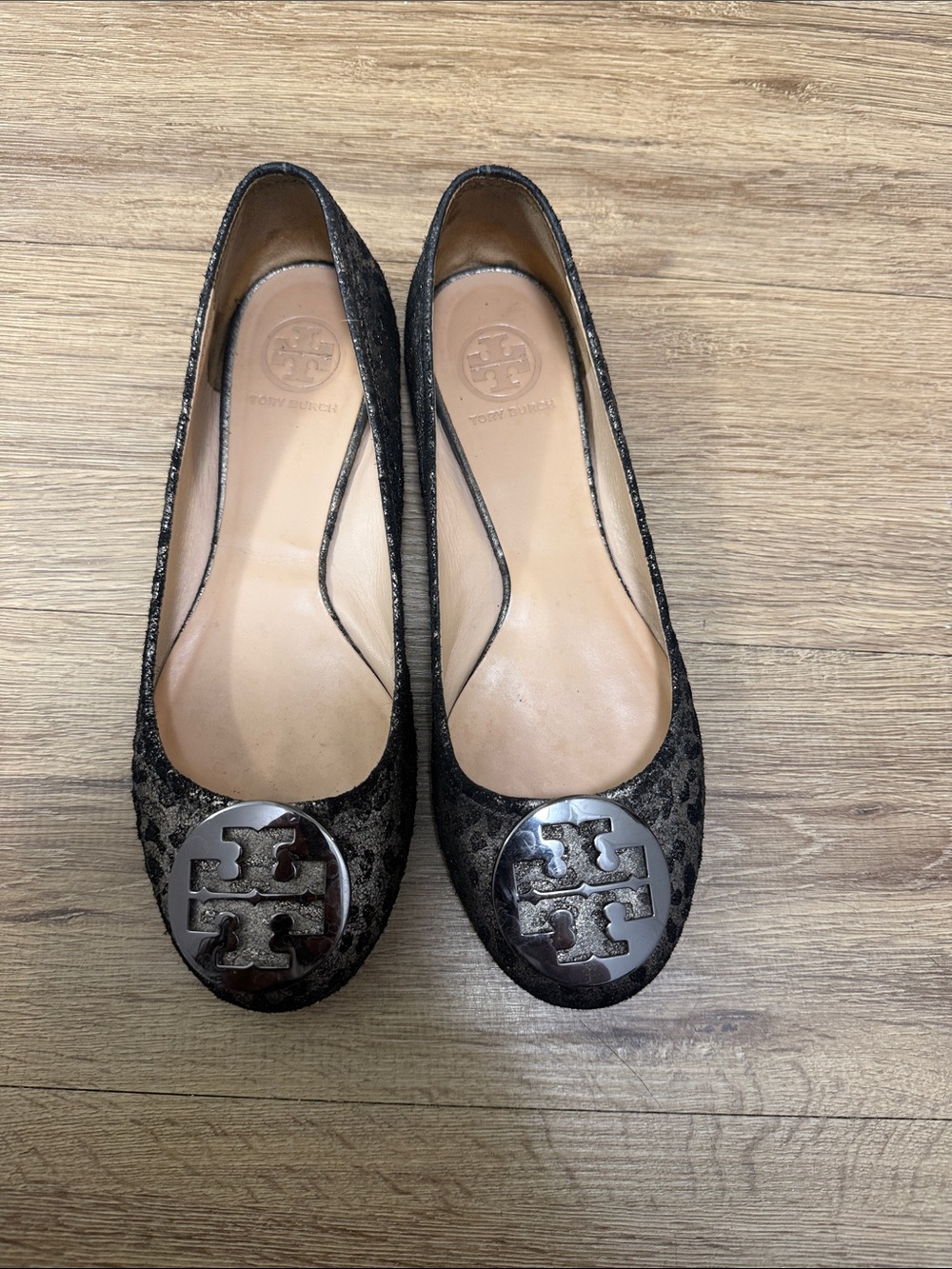 Tory Burch Luisa printed suede ballet flats